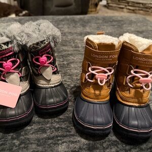 London Fog Kids Boots - Gray and Tan
